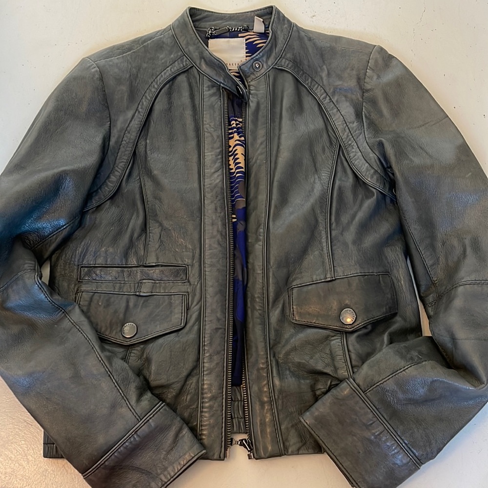 bomber style leather jacket